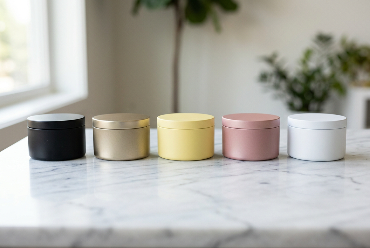 Empty Matte Metal Candle Tins