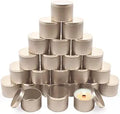 YJHSS 24 Pack 8 oz Champagne Gold Candle Tins with Lids, Tinplate
