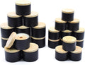 YJHSS 24 Black Candle Tins, 12 x 4 oz & 12 x 8 oz, Wood Grain Lids