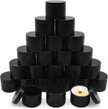 YJHSS 24 Pack 8 oz Black Candle Tins with Lids, 3.15 x 2.35 in