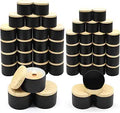 YJHSS 48 Black Candle Tins, 24 x 4 oz & 24 x 8 oz, Wood Grain Lids